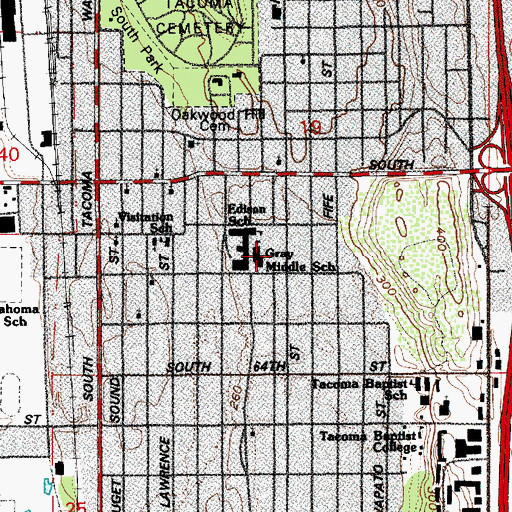 Topographic Map of Edison Elementary School, WA