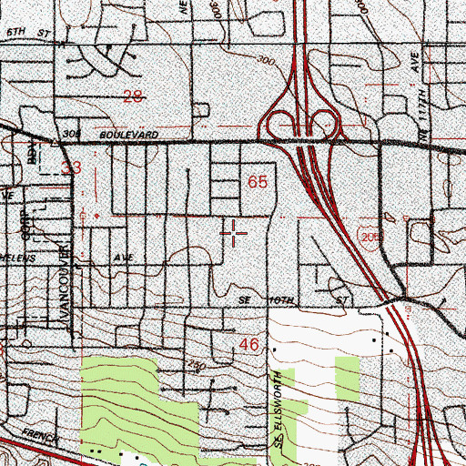 Topographic Map of Ellsworth Elementary School, WA