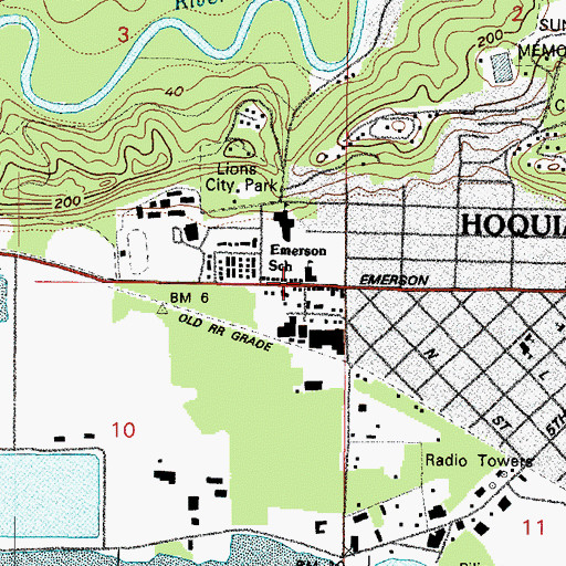 Topographic Map of Emerson Elementary School, WA