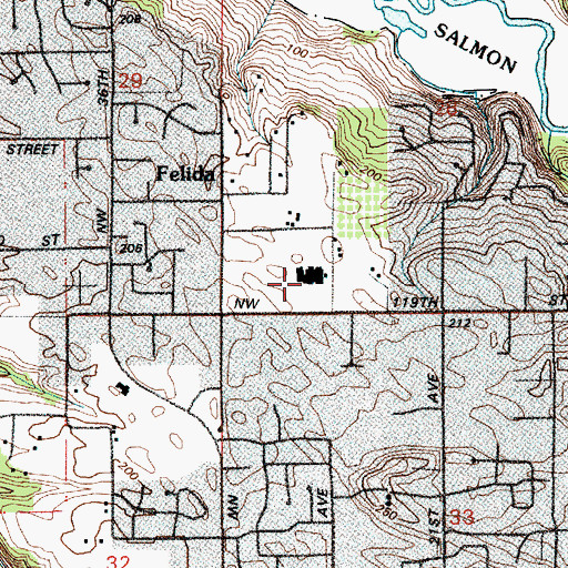 Topographic Map of Felida Elementary School, WA