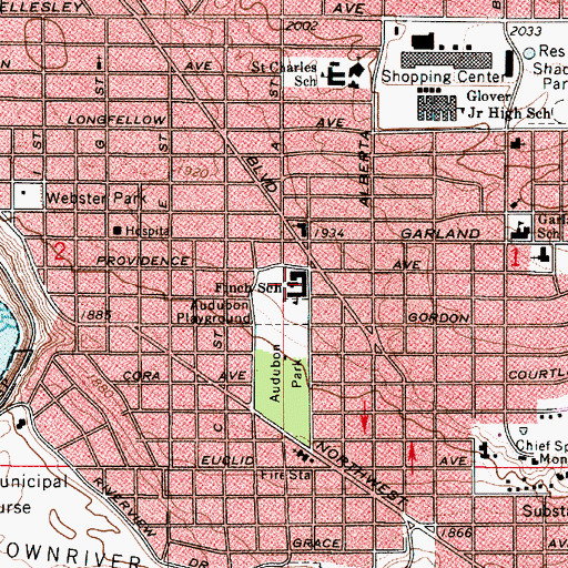 Topographic Map of Finch Elementary School, WA