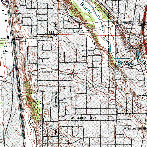 Topographic Map of Benjamin Franklin Elementary School, WA