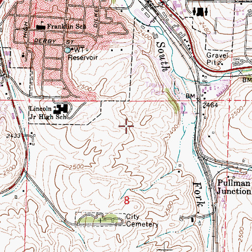 Topographic Map of Franklin Elementary School, WA