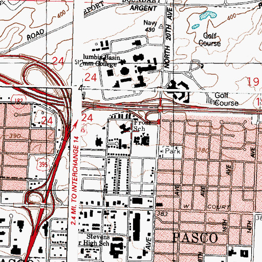 Topographic Map of Robert Frost Elementary School, WA