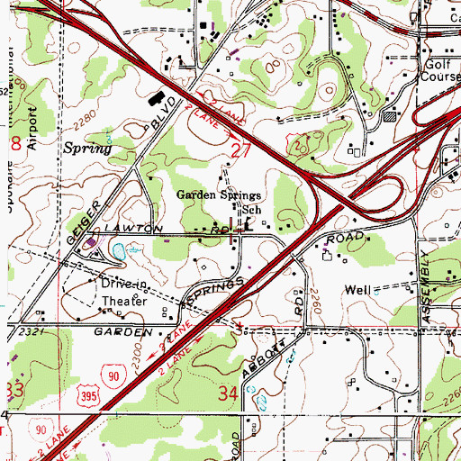 Topographic Map of Garden Springs Elementary School, WA