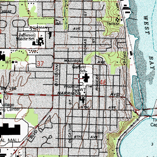 Topographic Map of Garfield Elementary School, WA