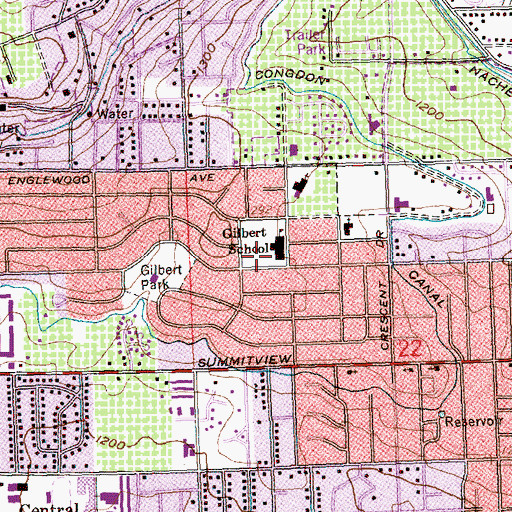 Topographic Map of Gilbert Elementary School, WA