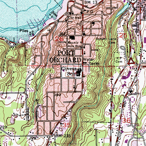 Topographic Map of Discovery Montessori, WA