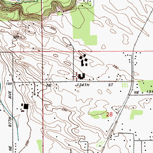 Topographic Map of Glenwood Heights Primary School, WA