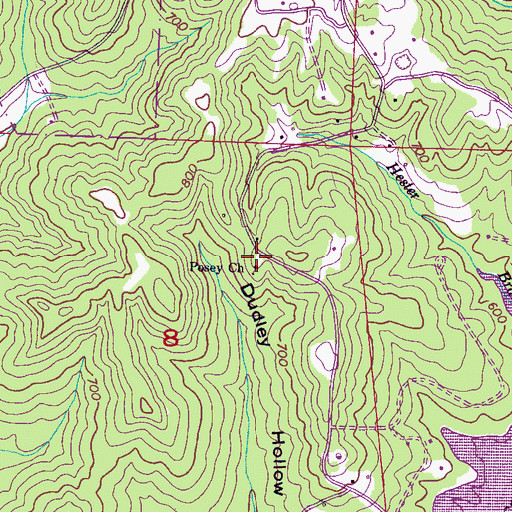 Topographic Map of Punkin Center Church, AL