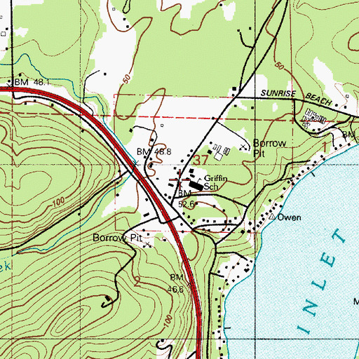 Topographic Map of Griffin Elementary School, WA