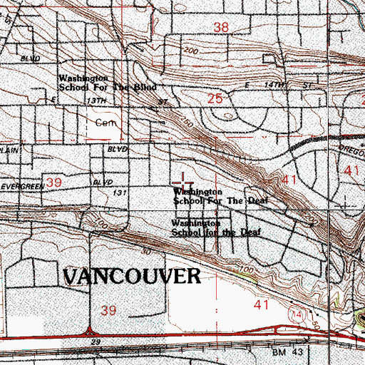 Topographic Map of Harney Elementary School, WA