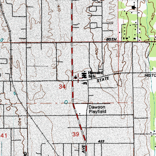 Topographic Map of Harvard Elementary School, WA
