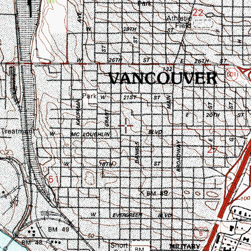 Topographic Map of Hough Elementary School, WA