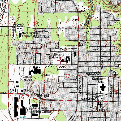 Topographic Map of Jefferson Middle School, WA
