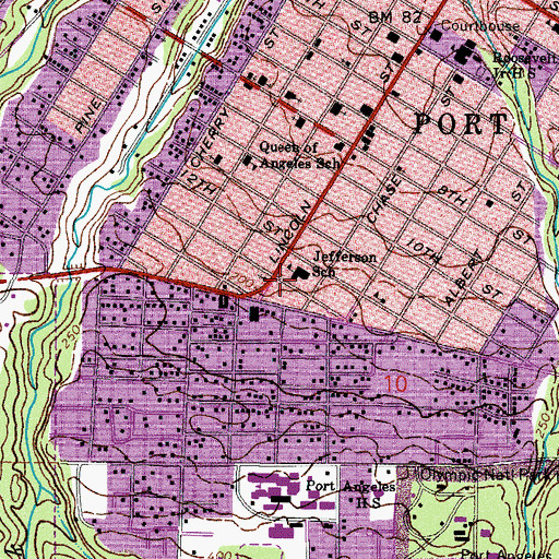 Topographic Map of Jefferson Elementary School, WA
