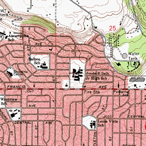 Topographic Map of Salk Middle School, WA