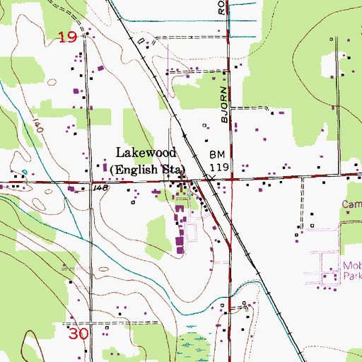 Topographic Map of Lakewood, WA