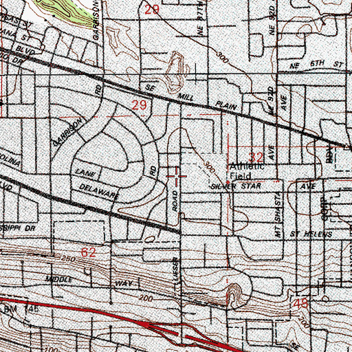 Topographic Map of Vancouver Home Connection at Lieser Campus, WA