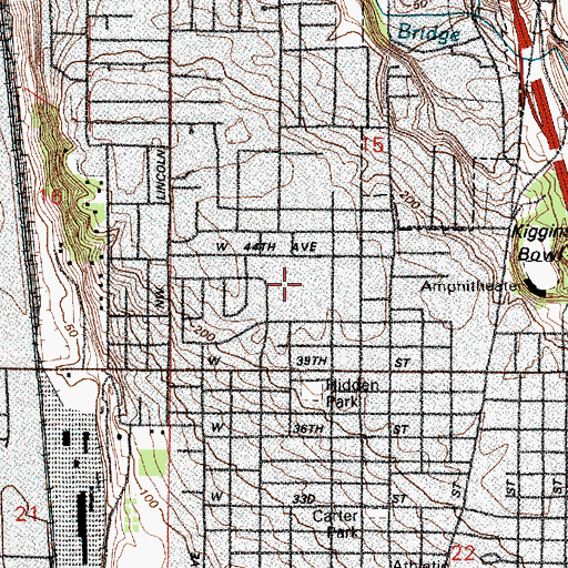 Topographic Map of Lincoln Elementary School, WA