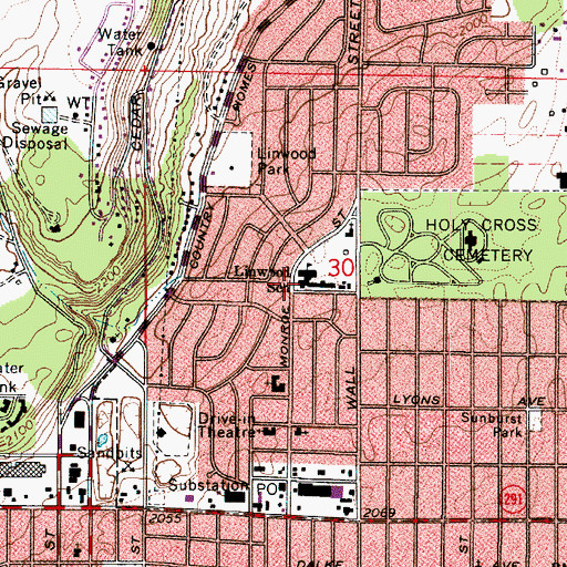 Topographic Map of Linwood Elementary School, WA