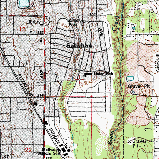 Topographic Map of Lister Elementary School, WA