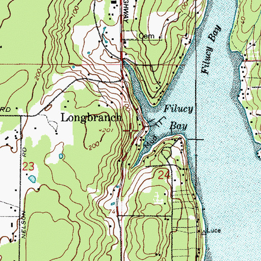 Topographic Map of Longbranch, WA