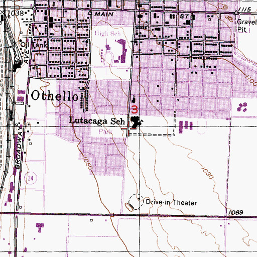 Topographic Map of Lutacaga Elementary School, WA