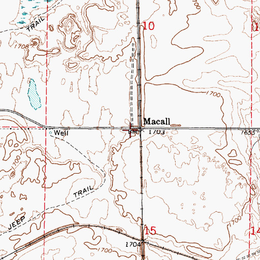 Topographic Map of Macall, WA