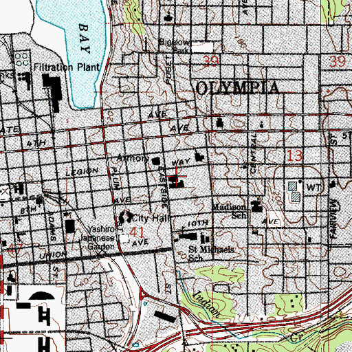 Topographic Map of Madison Elementary School, WA