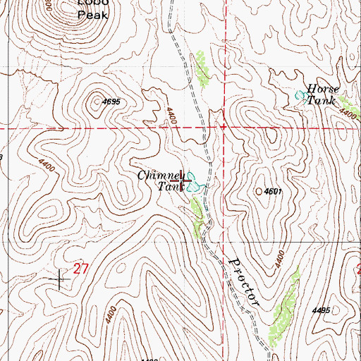 Topographic Map of Chimney Tank, AZ