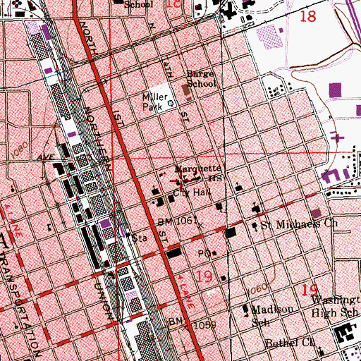 Topographic Map of Saint Joseph Marquette Catholic School, WA