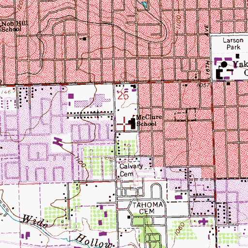 Topographic Map of McClure Elementary School, WA
