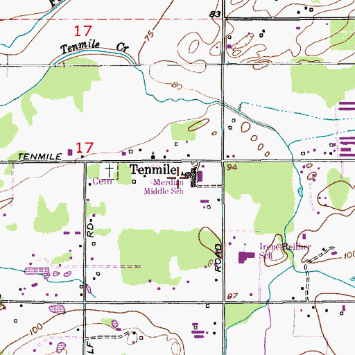 Topographic Map of Meridian Middle School, WA