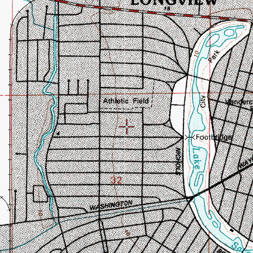 Topographic Map of Monticello Middle School, WA