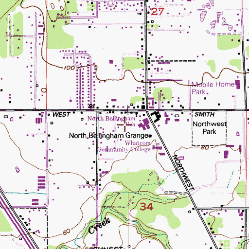 Topographic Map of North Bellingham Elementary (historical), WA