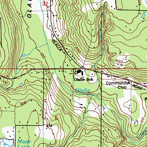 Topographic Map of Olalla Elementary School, WA