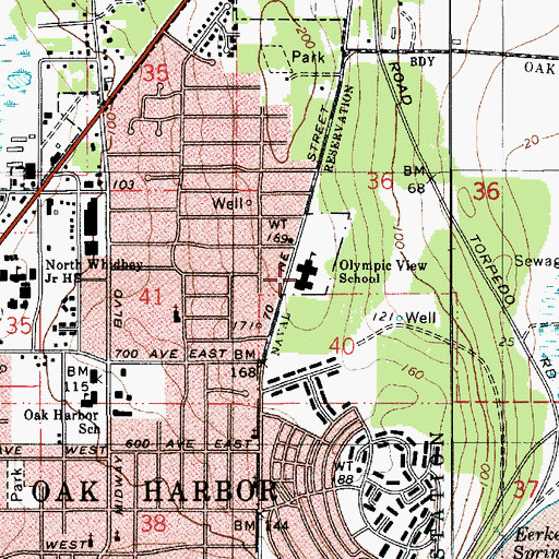 Topographic Map of Olympic View Elementary School, WA