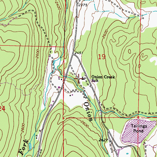 Topographic Map of Onion Creek Elementary School, WA