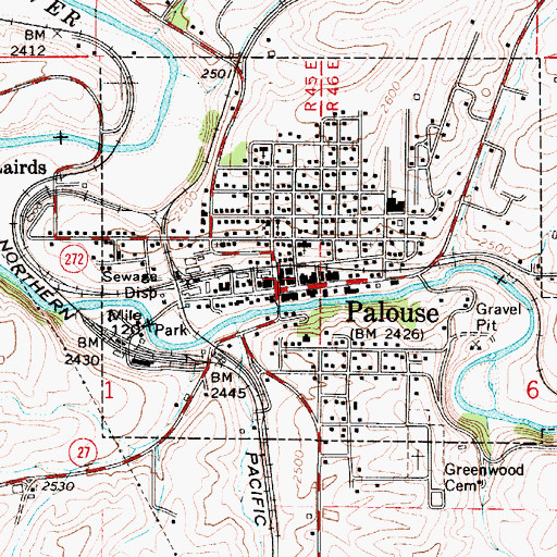 Topographic Map of Palouse, WA
