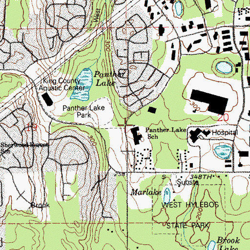 Topographic Map of Panther Lake Elementary School, WA