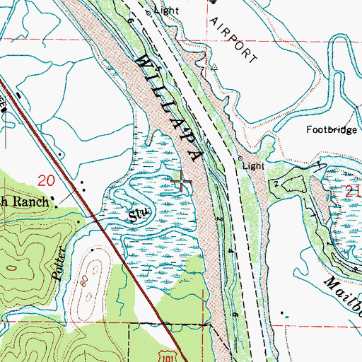 Topographic Map of Potter Slough, WA