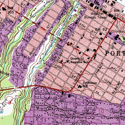 Topographic Map of Queen of Angels School, WA