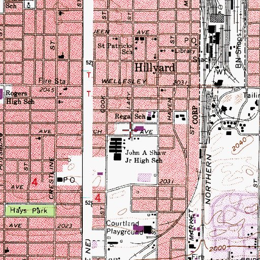 Topographic Map of Regal Elementary School, WA