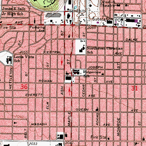Topographic Map of Ridgeview Elementary School, WA