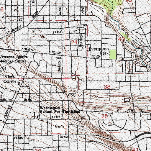 Topographic Map of John R Rogers Elementary School, WA
