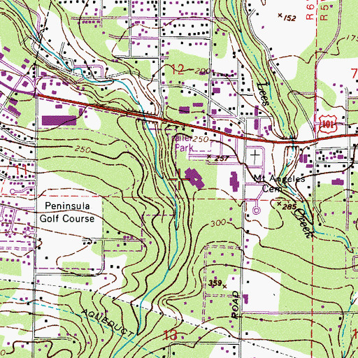 Topographic Map of Roosevelt Middle School, WA