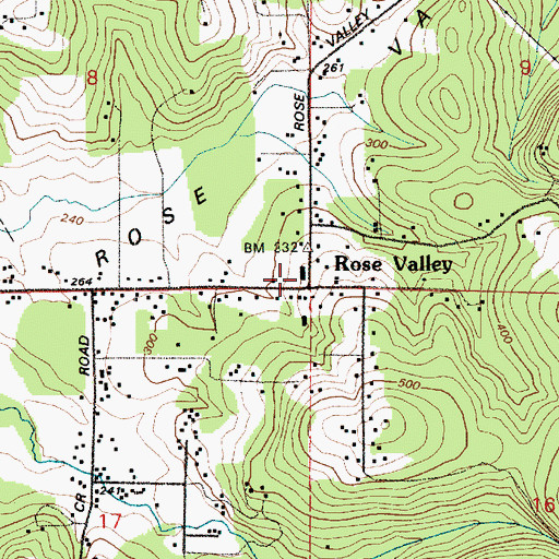 Topographic Map of Rose Valley Elementary School, WA