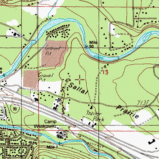 Topographic Map of Sallal Prairie, WA