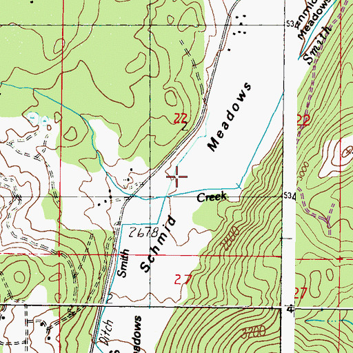 Topographic Map of Schmid Meadows, WA